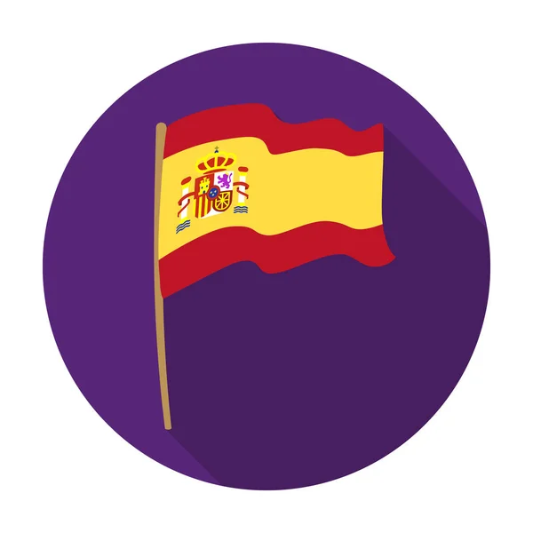 Bandeira da Espanha ícone em estilo plano isolado sobre fundo branco. Espanha país símbolo estoque vetor ilustração . —  Vetores de Stock