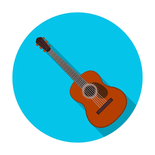 Ícone de guitarra acústica espanhola em estilo plano isolado sobre fundo branco. Espanha país símbolo estoque vetor ilustração . — Vetor de Stock