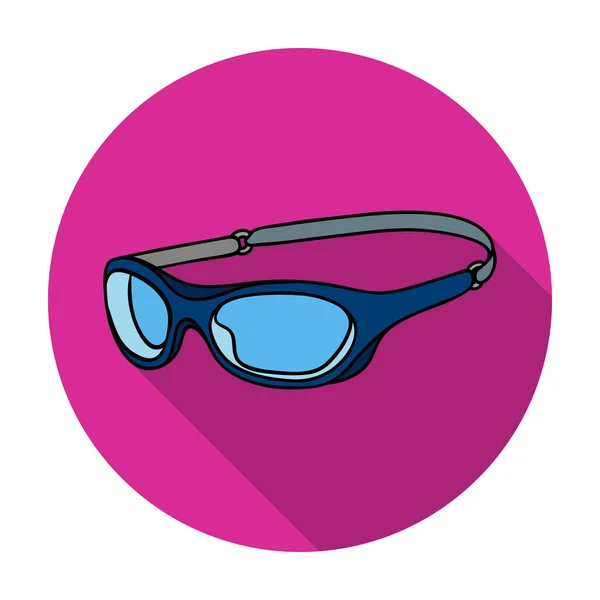 Glasögon för simning ikon i platt stil isolerad på vit bakgrund. Surfing symbol lager vektorillustration. — Stock vektor