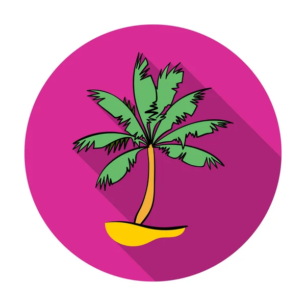 Palm tree εικονίδιο στην επίπεδη στυλ που απομονώνονται σε λευκό φόντο. Εικονογράφηση διάνυσμα απόθεμα σύμβολο σερφ. — Διανυσματικό Αρχείο