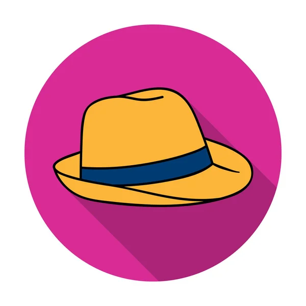 Ícone de chapéu Panamá em estilo plano isolado sobre fundo branco. Surf símbolo estoque vetor ilustração . — Vetor de Stock
