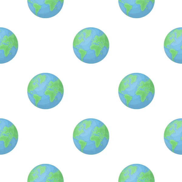 Icono de la Tierra en estilo de dibujos animados aislado sobre fondo blanco. Ilustración de vector de stock de patrón espacial . — Archivo Imágenes Vectoriales