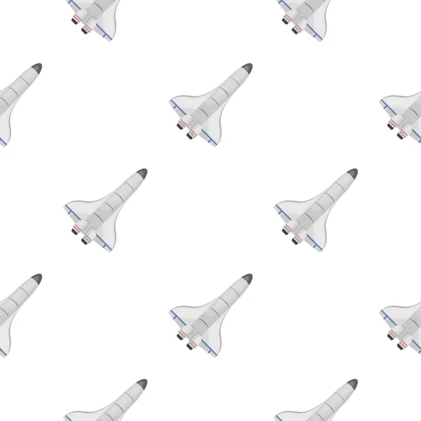 Ícone de ônibus espacial em estilo cartoon isolado no fundo branco. Ilustração vetorial de estoque de padrão espacial . — Vetor de Stock