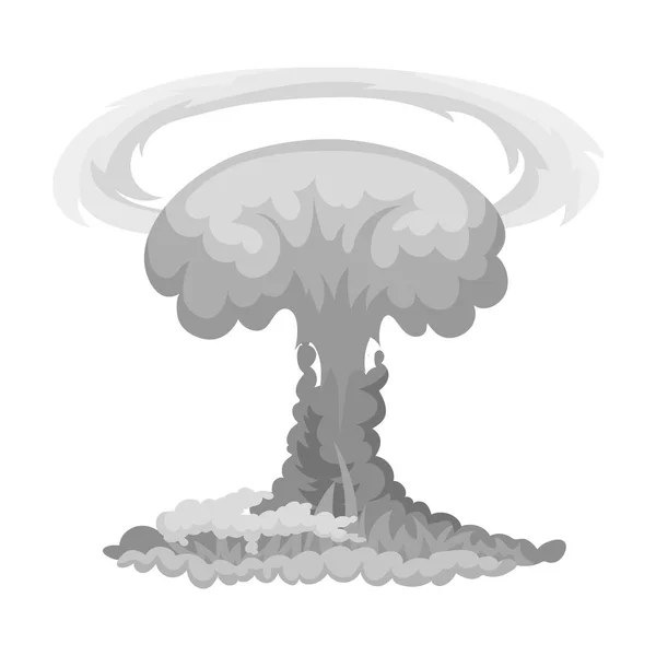 Ícone de explosão nuclear em estilo monocromático isolado sobre fundo branco. Ilustração do vetor do estoque do símbolo das explosões . — Vetor de Stock