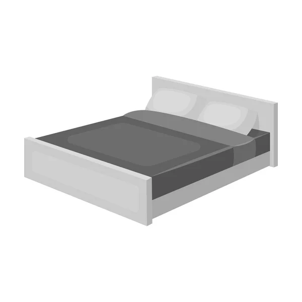 Ícone de cama em estilo monocromático isolado no fundo branco. Ilustração do vetor do estoque do símbolo do sono e do descanso . —  Vetores de Stock