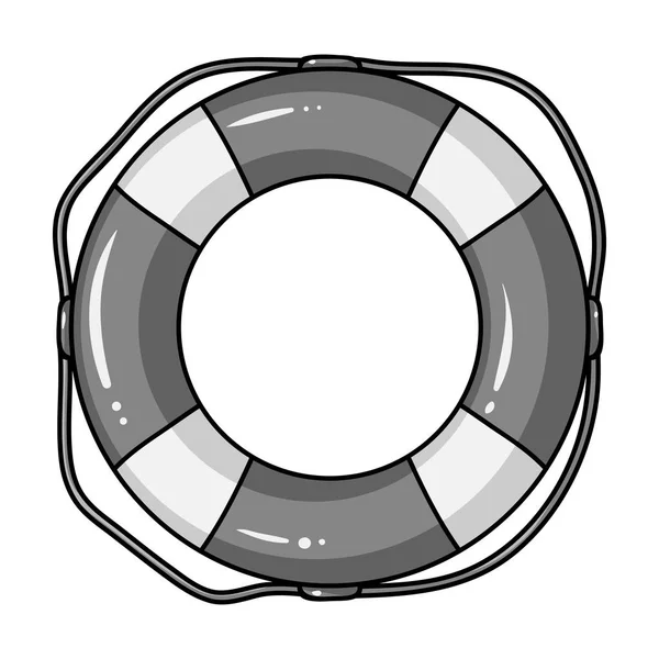Záchranný kruh ikona v monochromatickém stylu izolovaných na bílém pozadí. Procházení symbol akcií vektorové ilustrace. — Stockový vektor