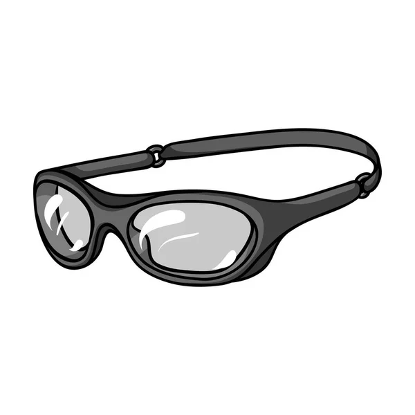 Brille zum Schwimmen im monochromen Stil isoliert auf weißem Hintergrund. Surfen Symbol Aktienvektor Illustration. — Stockvektor