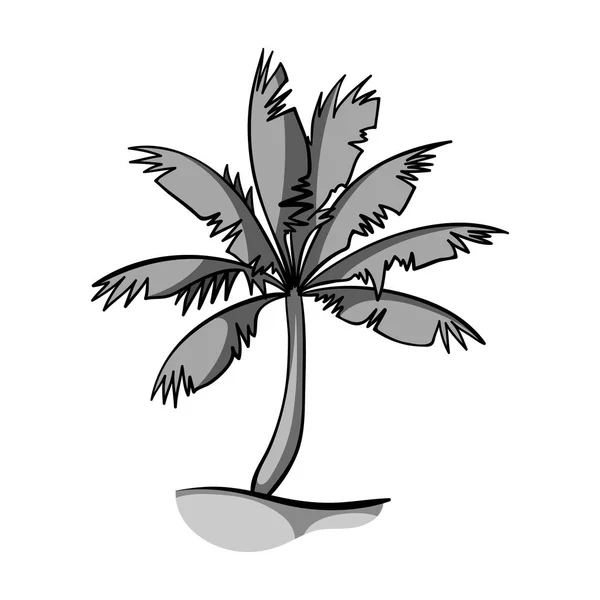 Palm tree ikonen i svartvit stil isolerad på vit bakgrund. Surfing symbol lager vektorillustration. — Stock vektor