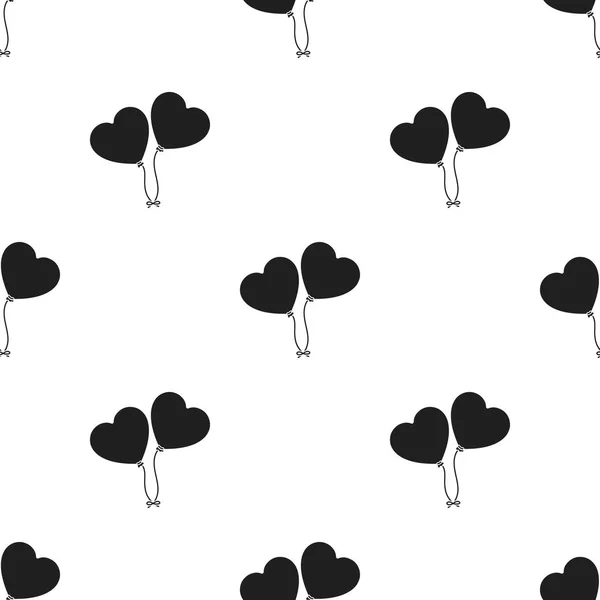 Baloons pictogram in zwarte stijl geïsoleerd op een witte achtergrond. Romantische patroon voorraad vectorillustratie. — Stockvector