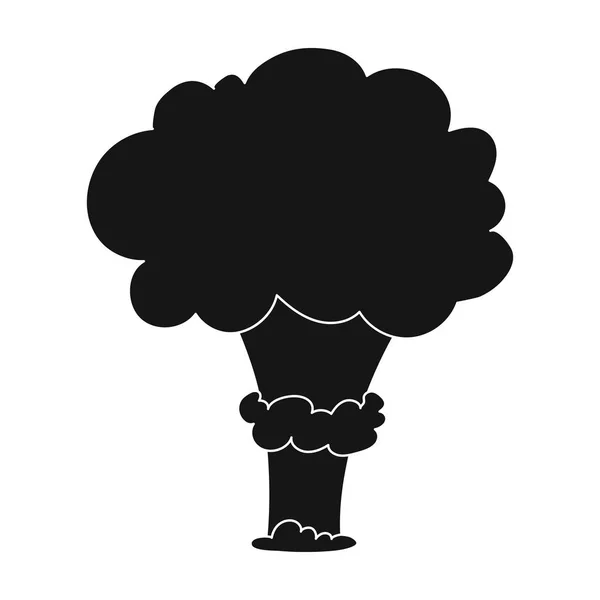 Atomrobbanás ikonjára fekete stílus elszigetelt fehér background. Robbanások szimbólum vektor stock illusztráció. — Stock Vector