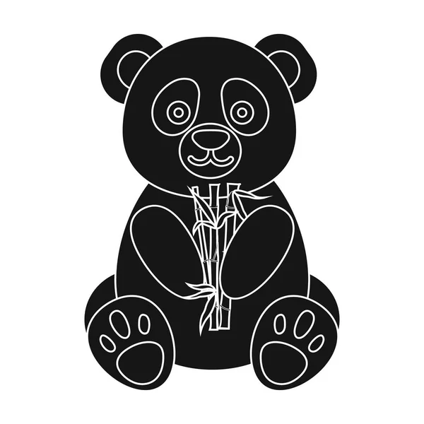 Panda-Ikone im schwarzen Stil isoliert auf weißem Hintergrund. japan symbol stock vektor illustration. — Stockvektor