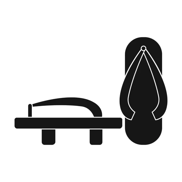 Icône Geta dans le style noir isolé sur fond blanc. Japon symbole illustration vectorielle de stock . — Image vectorielle