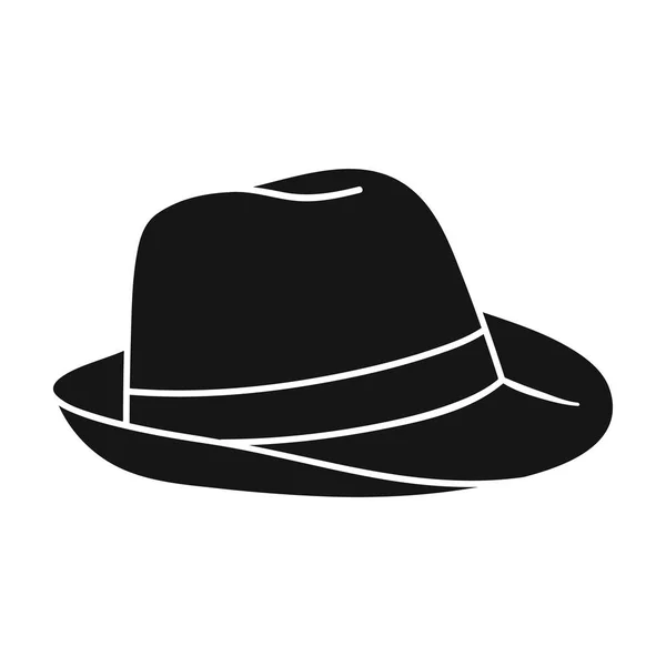 Panama hoed pictogram in zwarte stijl geïsoleerd op een witte achtergrond. Surfen symbool voorraad vectorillustratie. — Stockvector