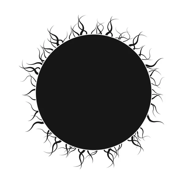 Sonnensymbol im schwarzen Stil isoliert auf weißem Hintergrund. Planeten Symbol Aktienvektor Illustration. — Stockvektor