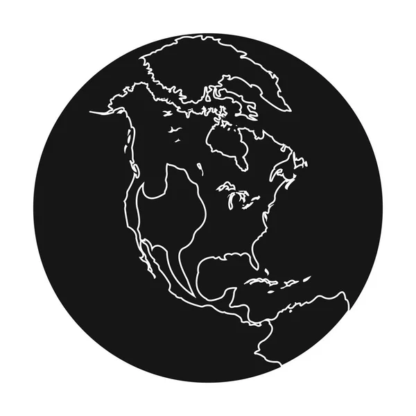 Icono de tierra en estilo negro aislado sobre fondo blanco. Planetas símbolo stock vector ilustración . — Vector de stock