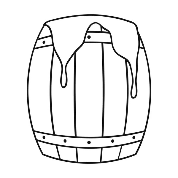 Canna di icona miele in stile contorno isolato su sfondo bianco. Illustrazione vettoriale del simbolo Apairy — Vettoriale Stock