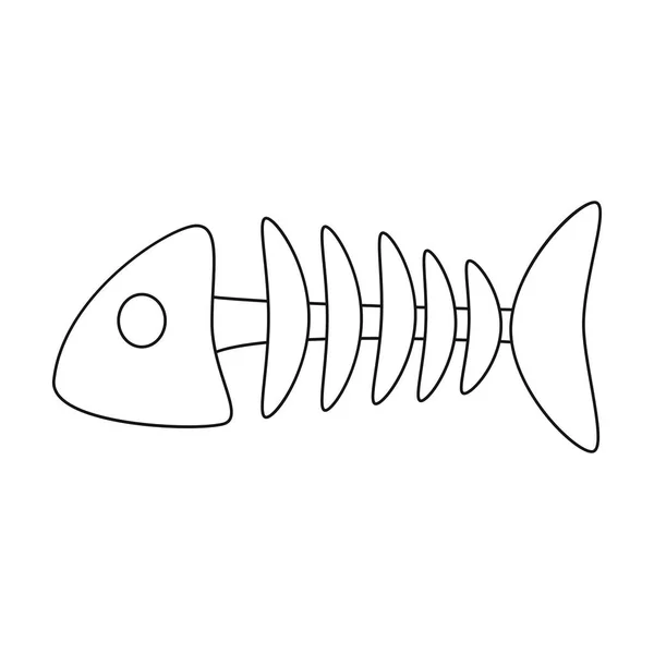 Icône en os de poisson de l'illustration vectorielle pour toile et mobile — Image vectorielle