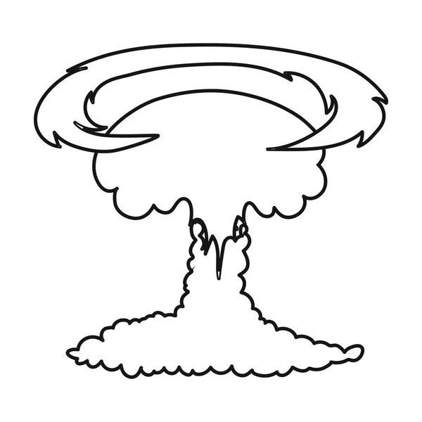 Иконка ядерного взрыва в стиле контура выделена на белом фоне. Векторная иллюстрация взрывов . — стоковый вектор