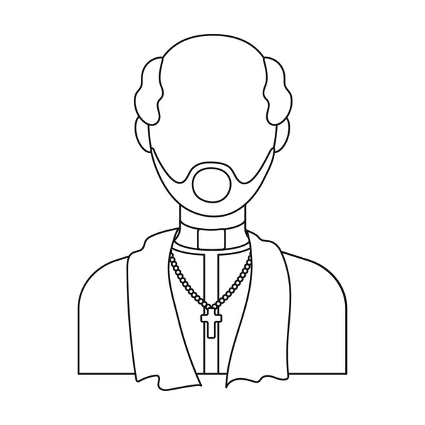 Icône sacerdotale en style contour isolé sur fond blanc. Illustration vectorielle du symbole de cérémonie funéraire . — Image vectorielle