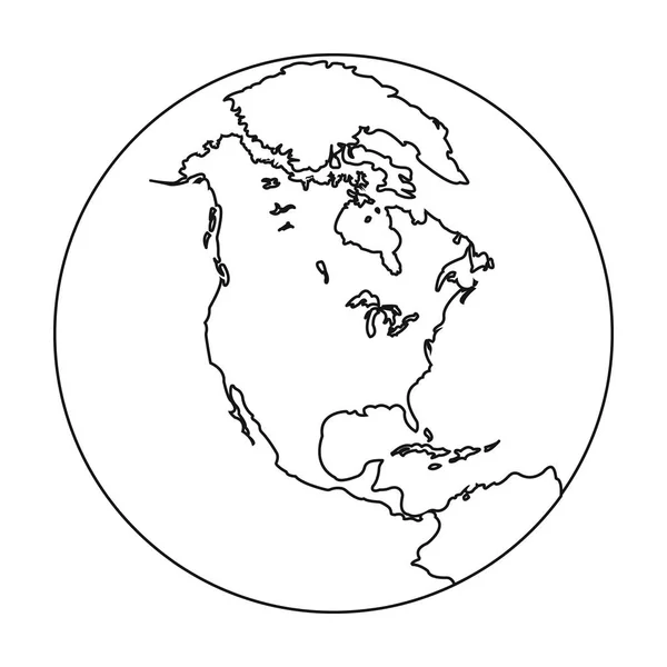 Ziemi ikona stylu kontur na białym tle. Planet symbol Stockowa ilustracja wektorowa. — Wektor stockowy