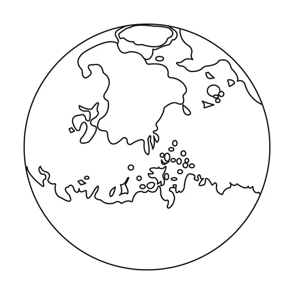 Icône Mars dans le style de contour isolé sur fond blanc. Planètes symbole illustration vectorielle de stock . — Image vectorielle