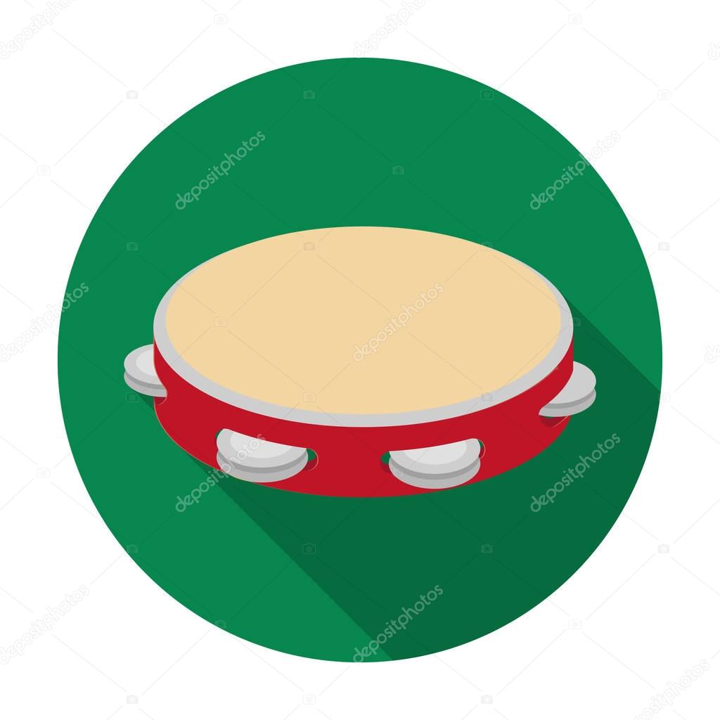 Tambourine icon in flat design isolated on white background. Spain country symbol stock vector illustration.