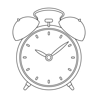 Başucu Saat simgesi beyaz arka plan üzerinde izole anahat tarzı. Uyku ve dinlenme sembol stok vektör çizim.