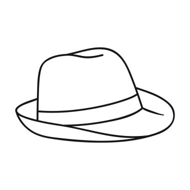 Panama hat icon in outline style isolated on white background. Surfing symbol stock vector illustration. clipart