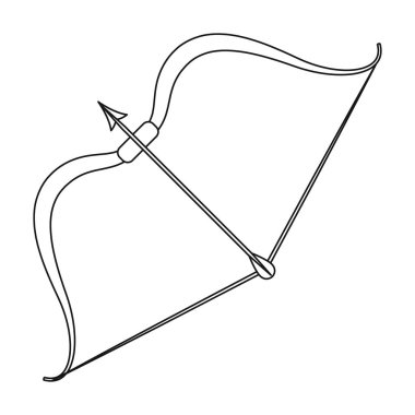Viking yay simgesi beyaz arka plan üzerinde izole anahat tarzı. Vikingler sembol stok vektör çizim.