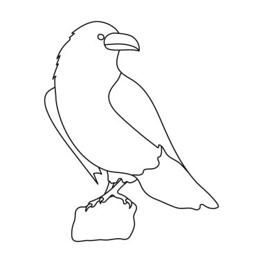 Viking Tanrı simgesi beyaz arka plan üzerinde izole anahat tarzı karga. Vikingler sembol stok vektör çizim.