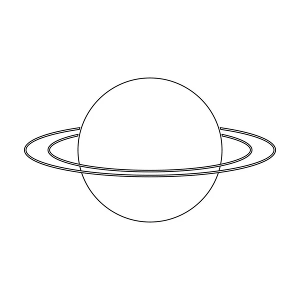 Icono de Urano en estilo de contorno aislado sobre fondo blanco. Planetas símbolo stock vector ilustración . — Archivo Imágenes Vectoriales