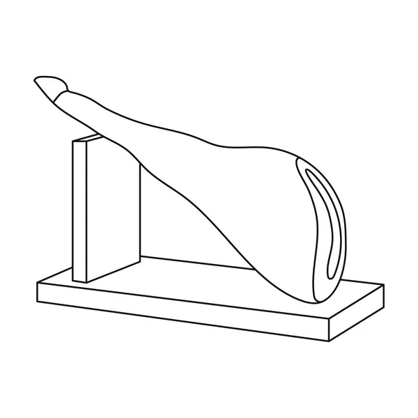 Традиційні іспанські Хамон значок у стилі структури ізольовані на білому тлі. Іспанія країни символ векторної ілюстрації. — стоковий вектор
