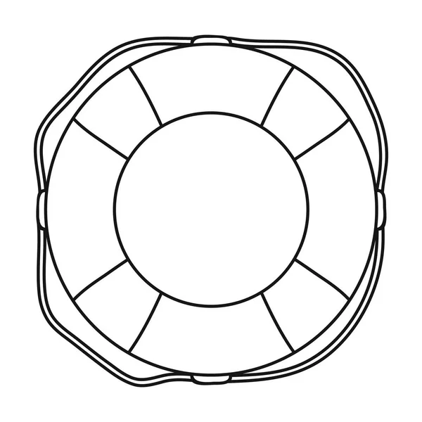 Záchranný kruh ikona ve stylu osnovy izolovaných na bílém pozadí. Procházení symbol akcií vektorové ilustrace. — Stockový vektor