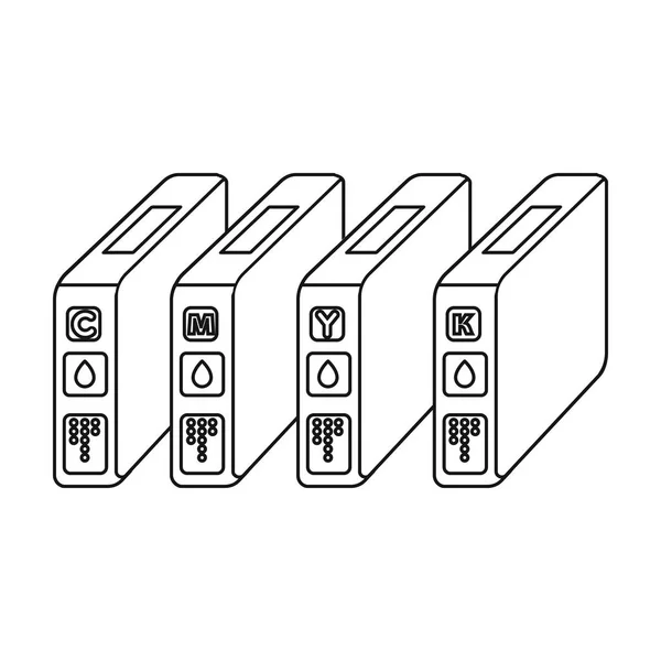 Cartuchos de tinta em estilo esboço isolado no fundo branco. Tipografia símbolo estoque vetor ilustração . — Vetor de Stock