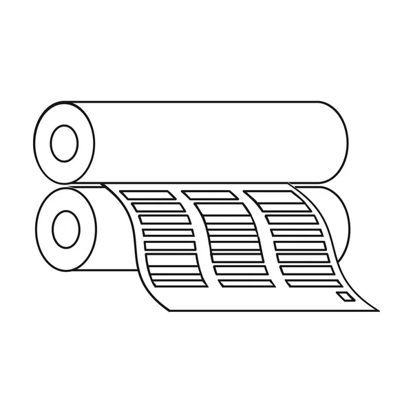 Maszyna drukarska gazety w stylu konspektu na białym tle. Typografii symbol Stockowa ilustracja wektorowa. — Wektor stockowy