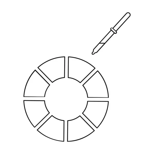 Icono de rueda de color en estilo de contorno aislado sobre fondo blanco. Tipografía símbolo stock vector ilustración . — Vector de stock