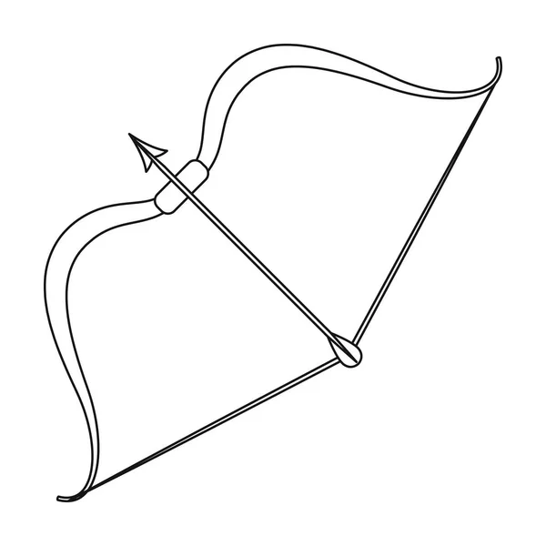 Viking łuk ikona stylu kontur na białym tle. Wikingowie symbol Stockowa ilustracja wektorowa. — Wektor stockowy