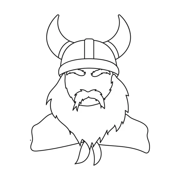 Viking εικονίδιο στο στυλ διάρθωσης που απομονώνονται σε λευκό φόντο. Εικονογράφηση διάνυσμα απόθεμα σύμβολο Βίκινγκ. — Διανυσματικό Αρχείο