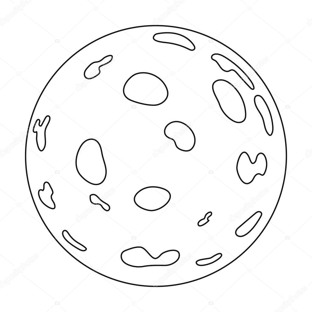 Moon icon in outline style isolated on white background. Sleep and rest symbol stock vector illustration.