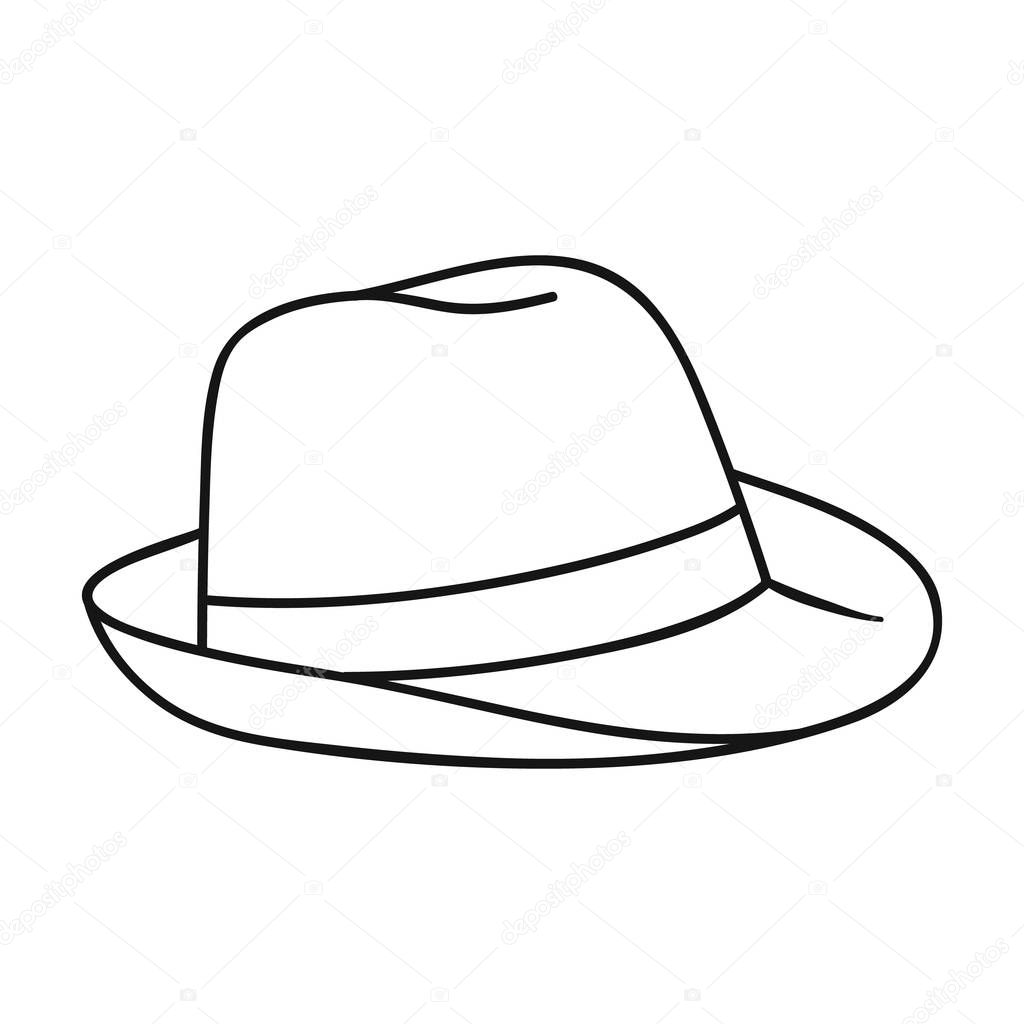 Panama hat icon in outline style isolated on white background. Surfing symbol stock vector illustration.