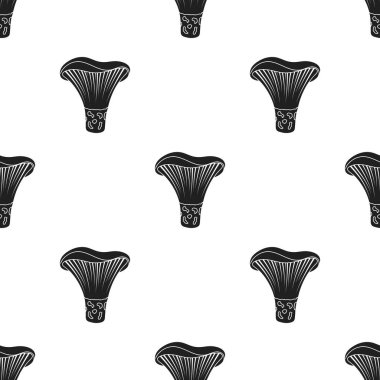 Actarius Indigo simgesinde siyah stil beyaz arka plan üzerinde izole. Mantar deseni hisse senedi vektör çizim.