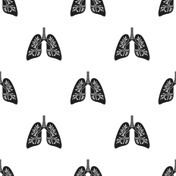 Lungs icon in black style isolated on white background. Organs pattern stock vector illustration. — Stock Vector