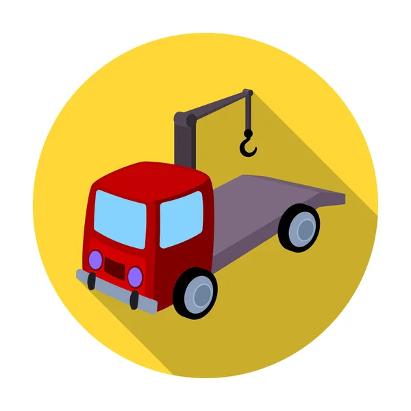 Tow truck-ikonen i platt stil isolerad på vit bakgrund. Parkering zon symbol lager vektorillustration. — Stock vektor