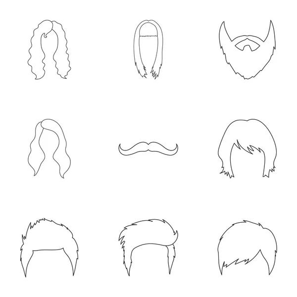 Conjunto de ícones de barba em estilo esboço. Grande coleção de ilustração de estoque de símbolo de vetor de barba —  Vetores de Stock