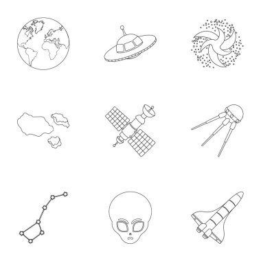 Alanı simgeleri anahat tarzı olarak. Büyük toplama alanı vektör simge stok çizim