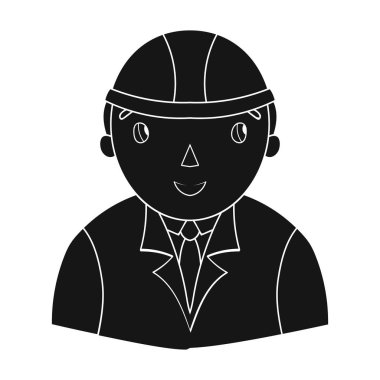 Tek renkli stil beyaz arka plan üzerinde izole simgesinde mimar. Mimar sembol stok vektör çizim.