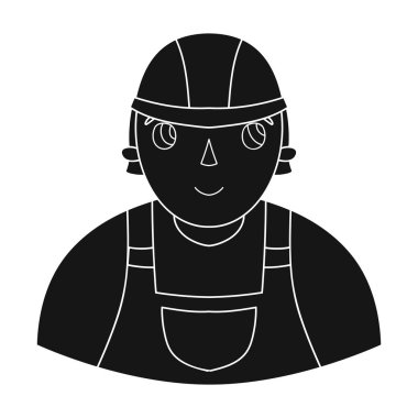 Foreman'ın simgesi beyaz arka plan üzerinde izole tek renkli tarzı. Mimar sembol stok vektör çizim.