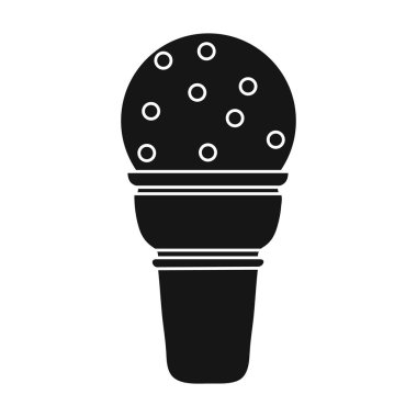 Dondurma waffle Kupası simgesi beyaz arka plan üzerinde izole tek renkli tarzı. Dondurma sembol stok vektör çizim.