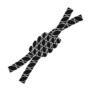 Düğüm Kement simgesi beyaz arka plan üzerinde izole tek renkli tarzı. Rodeo sembol stok vektör çizim.