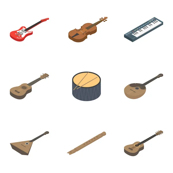 Instrumentos musicais definir ícones em estilo cartoon. Grande coleção de instrumentos musicais símbolo vetorial ilustração stock — Vetor de Stock